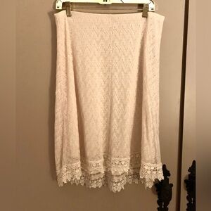 Elegant Asymmetrical Cream Lace Skirt